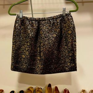 J. Crew Gold and Black Silk Skirt